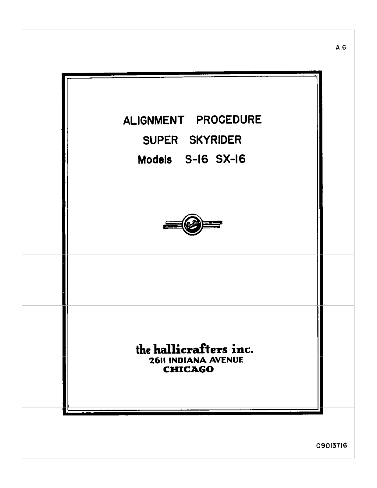 HALLICRAFTER SX-16 User Manual