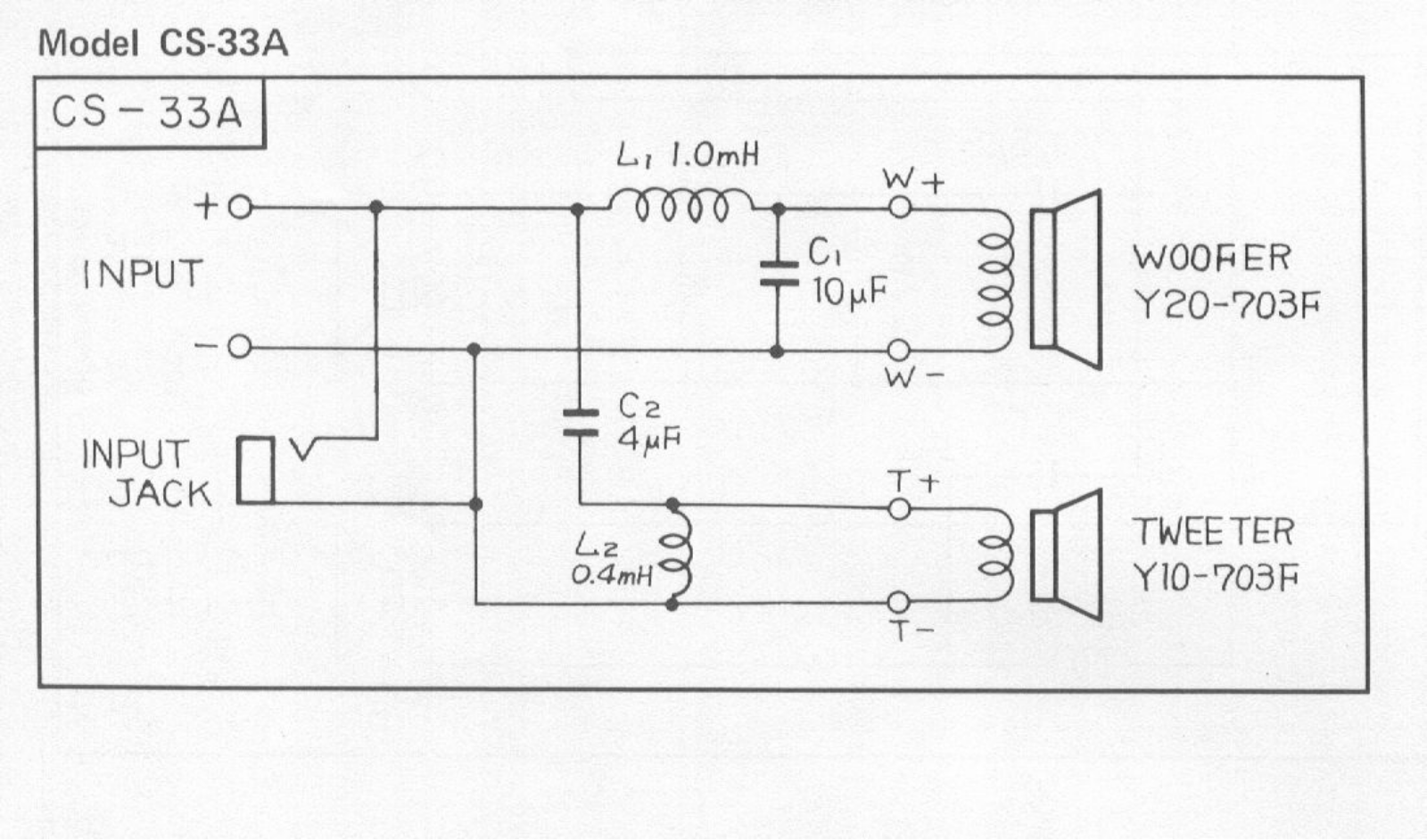 Pioneer CS-33-A Schematic