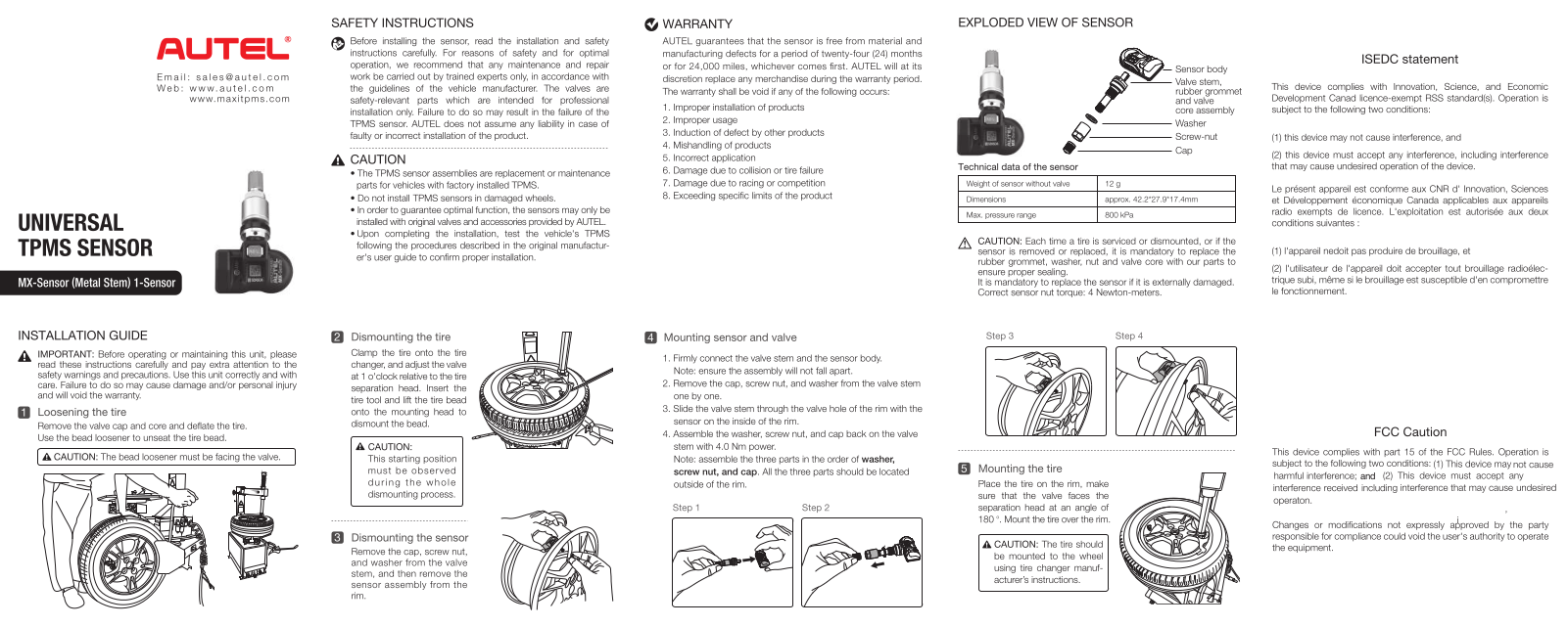 Autel Intelligent Tech TPMSDF87 Users Manual