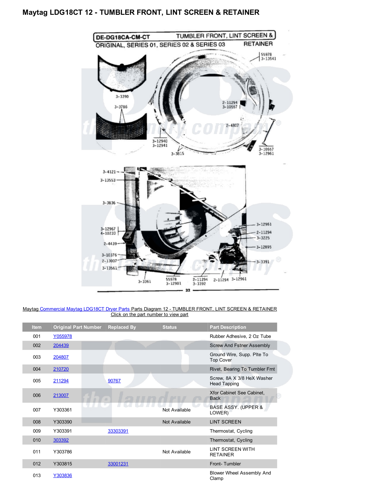 Maytag LDG18CT Parts Diagram