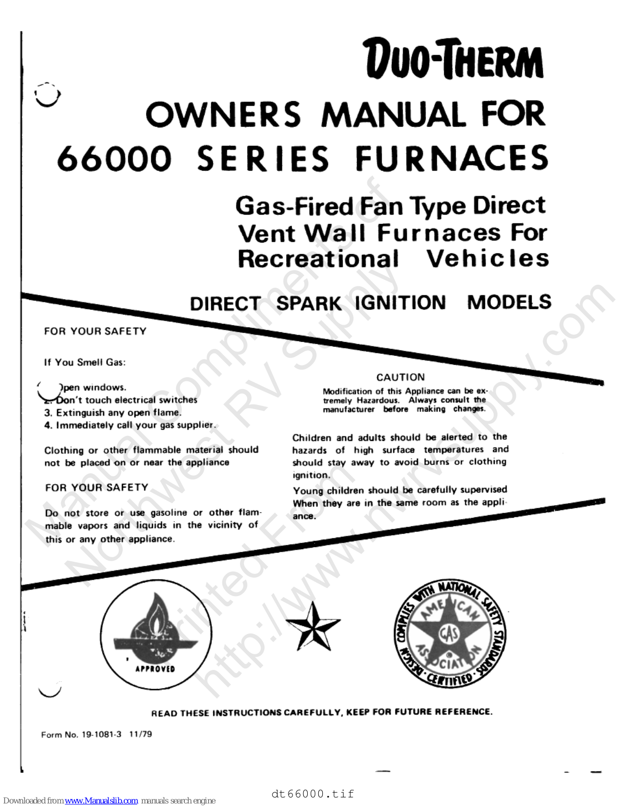 Duo-Therm 66000 Series Owner's Manual