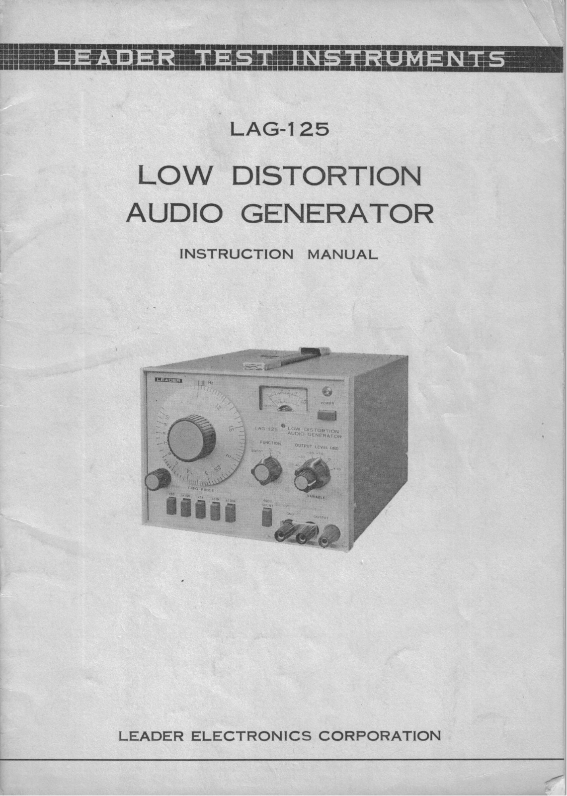 Leader LAG-125 Service manual