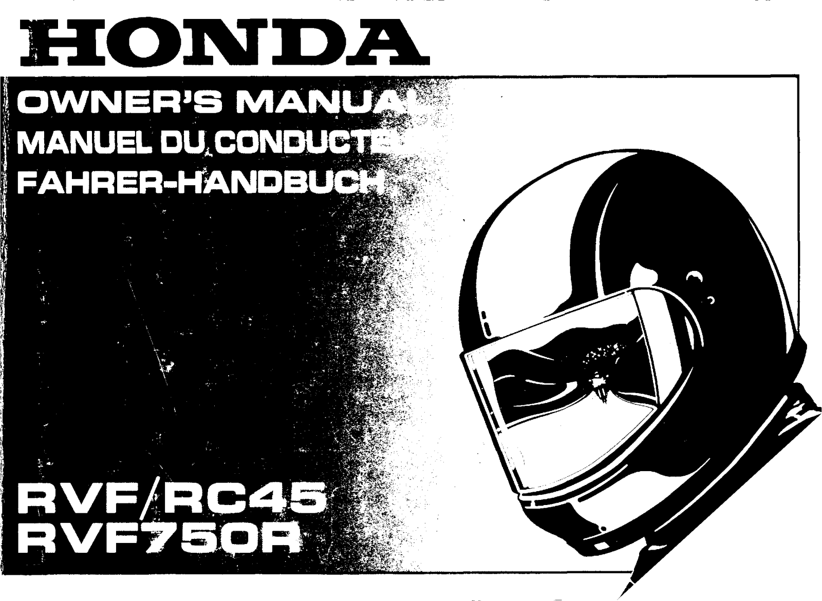 Honda RVF, RC45, RVF750R 1993 Owner's Manual