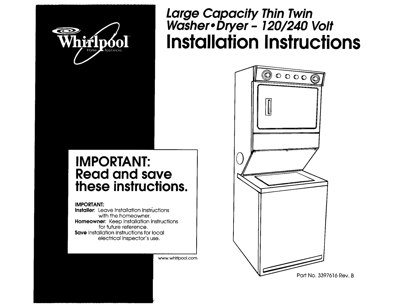 Whirlpool LTE6234DZ2, LTE6234DZ0, LTE6234DQ1, LTE6234DZ1, LTE6234DT2 Installation Guide - ManualMachine.com