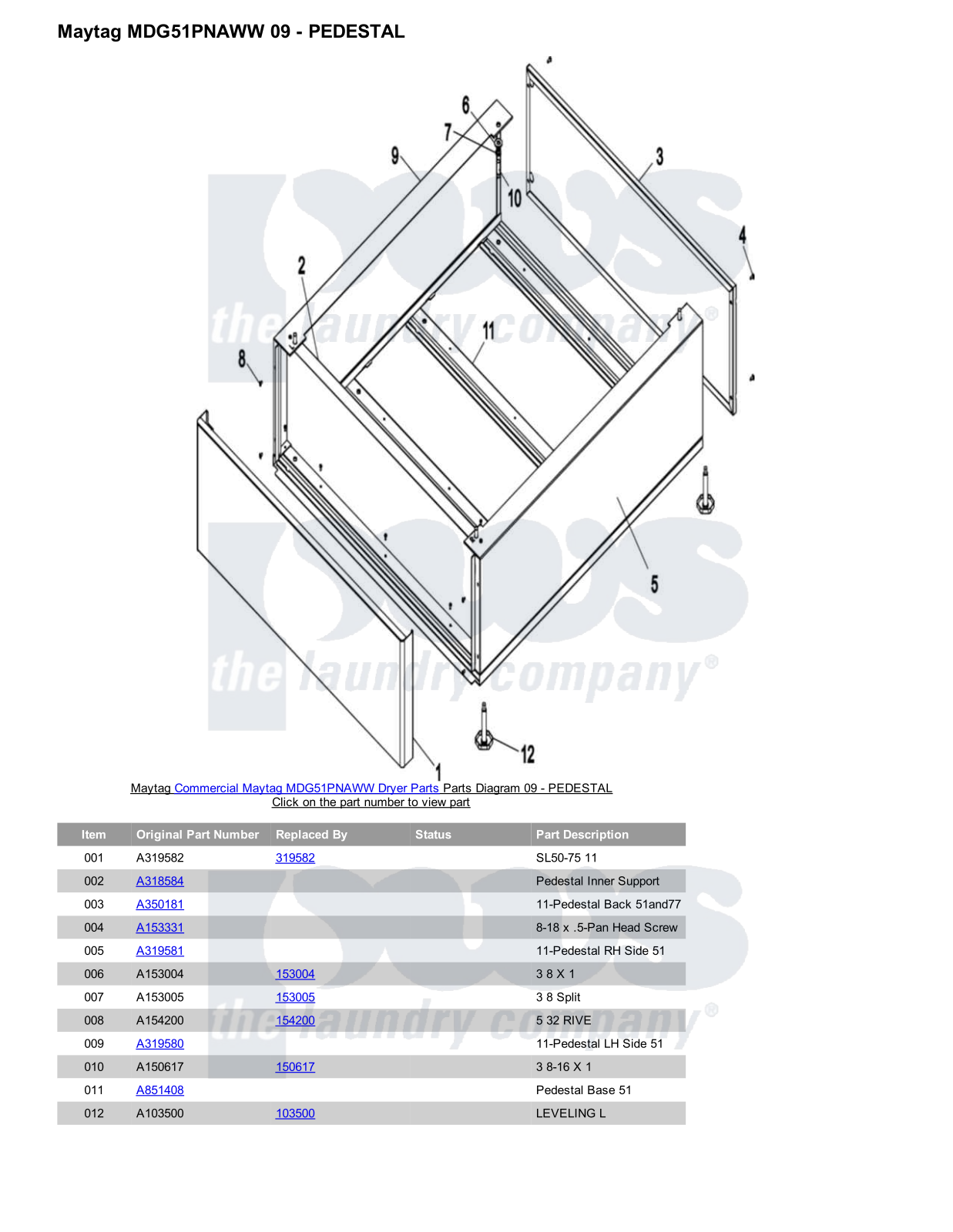 Maytag MDG51PNAWW Parts Diagram