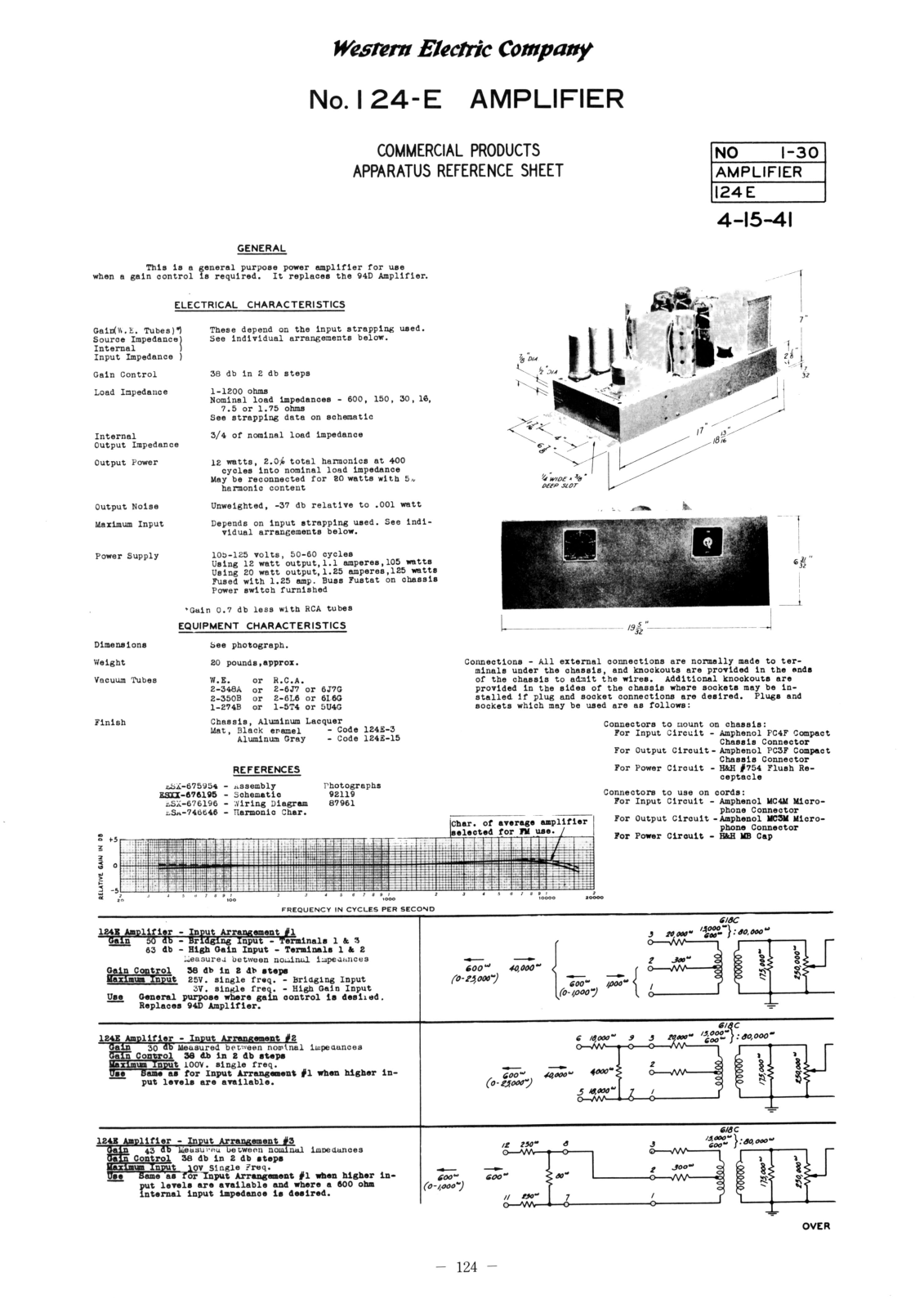 Western Electric 124-E Schematic