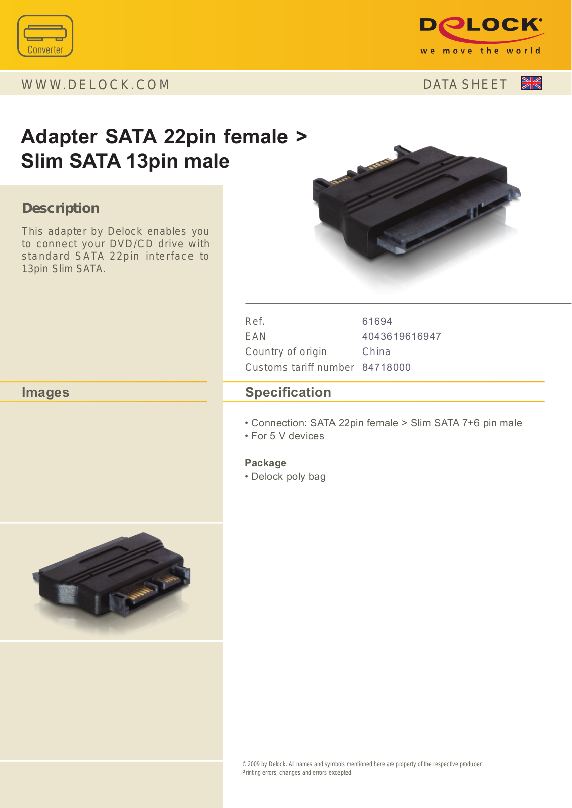 DeLOCK 61694 datasheet