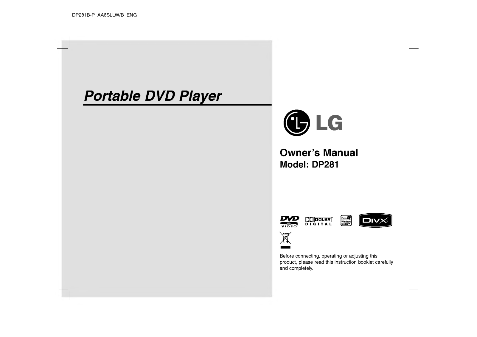 Lg DP281 Owners Manual