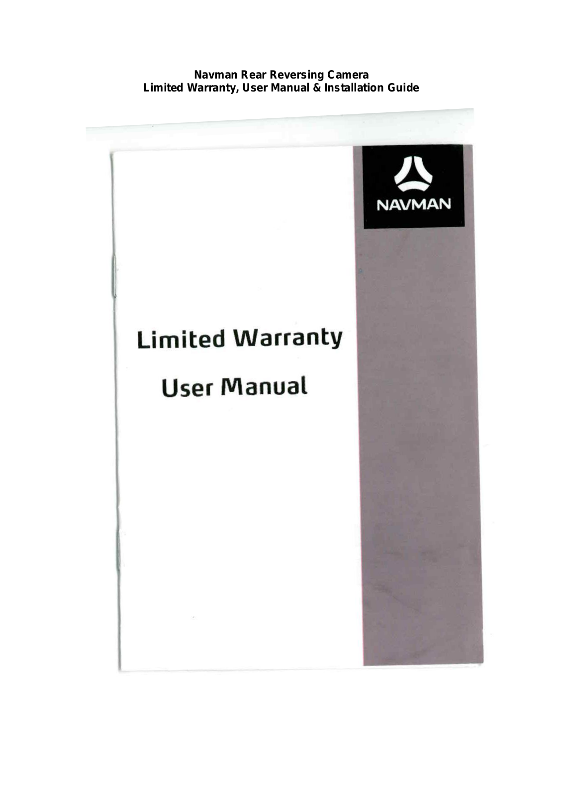 Navman Rear Reversing Camera Installation Manual