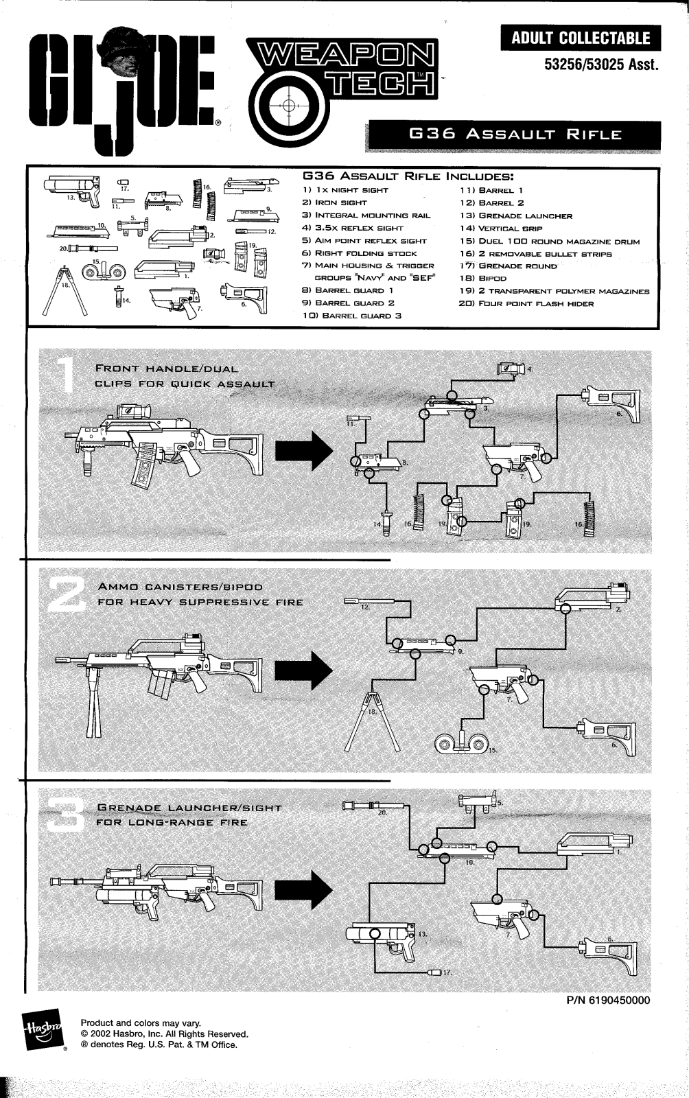 HASBRO GI JOE Weapon Tech G36 Assault Rifle User Manual