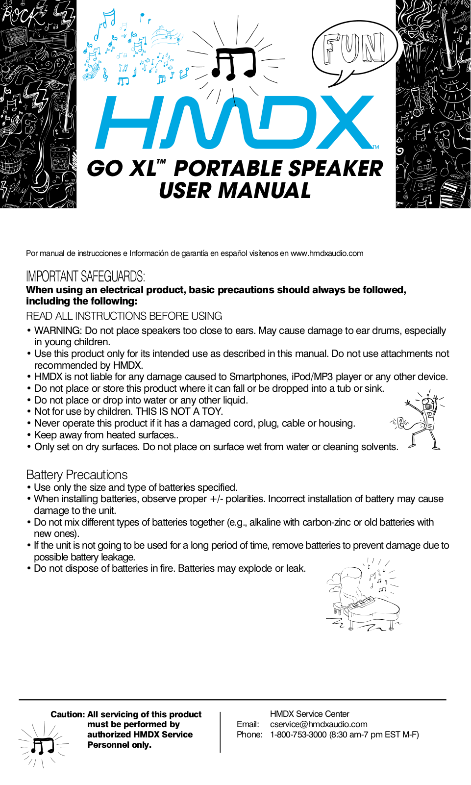 HMDX HX-GO4-BL, HX-GO4-B, HX-GO4-PU, HX-GO4-G User manual