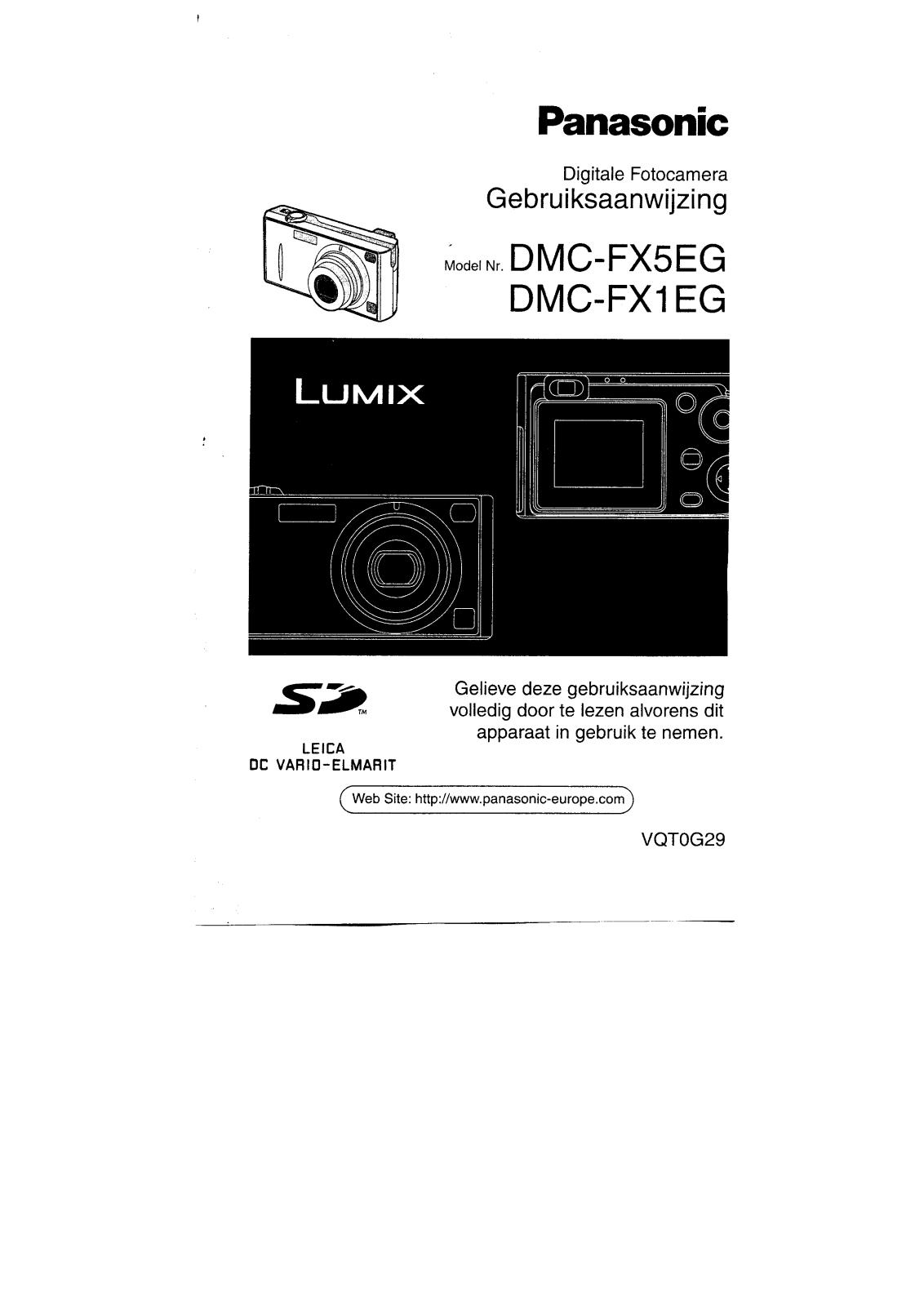 Panasonic LUMIX DMC-FX5EG, LUMIX DMC-FX1EG User Manual
