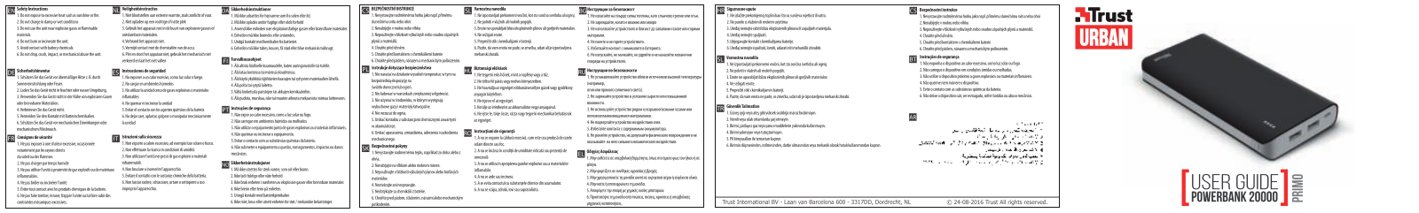 Trust Urban Primo Powerbank 20000 User Manual