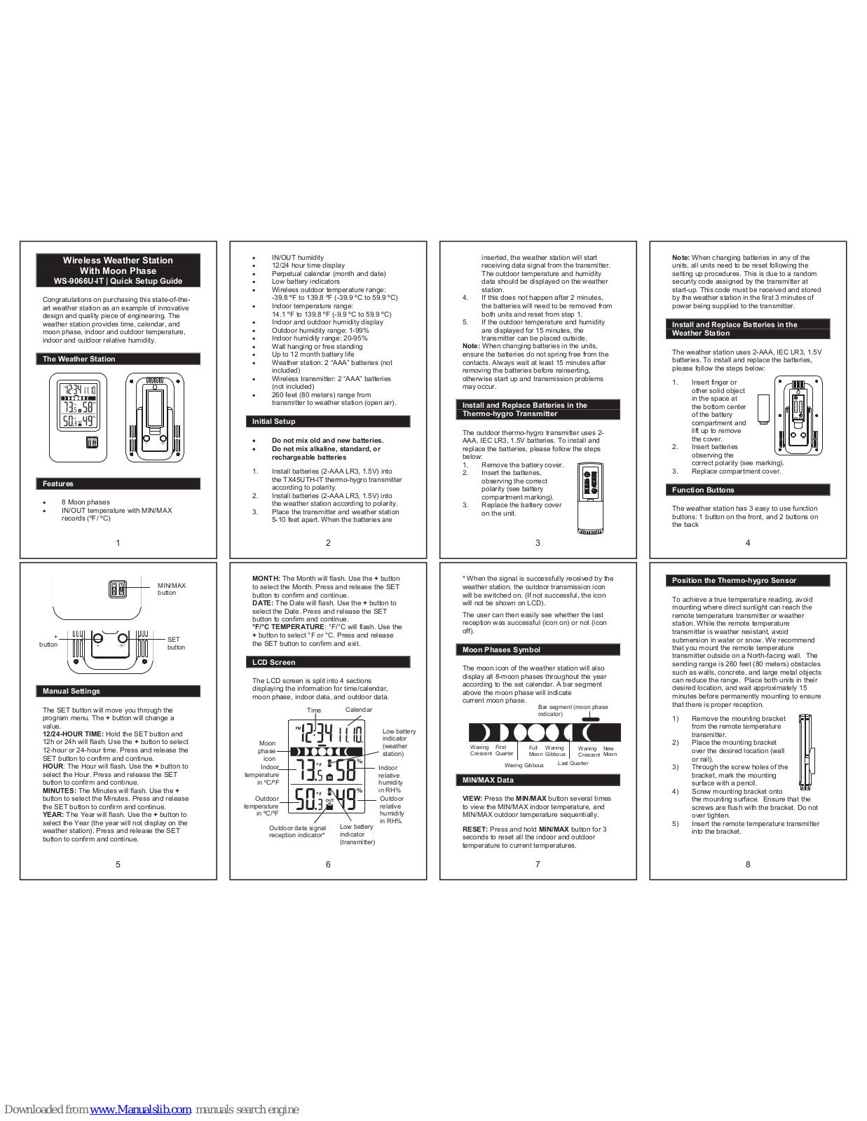 La Crosse Technology WS-9066U-IT Instruction Manual