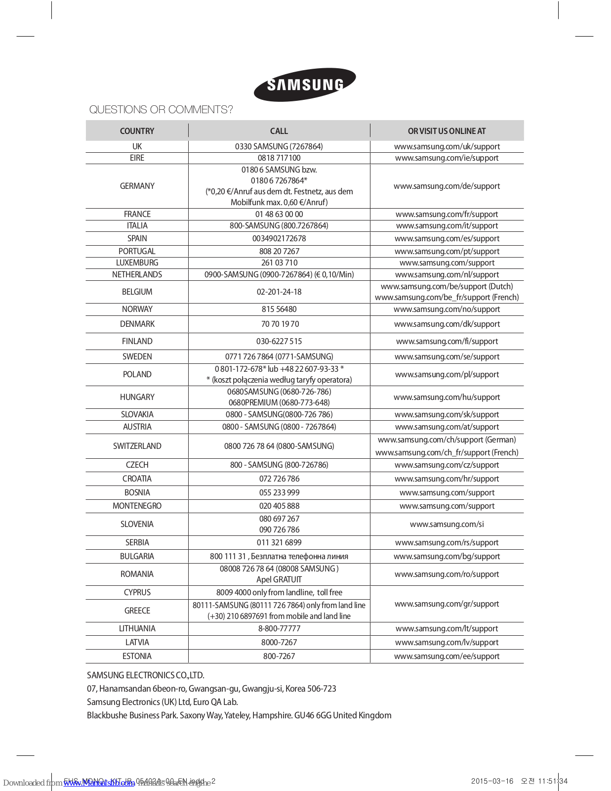 Samsung AE090JXYDEH, AE090JXYDGH, AE120JXYDEH, AE120JXYDGH, AE140JXYDEH User Manual