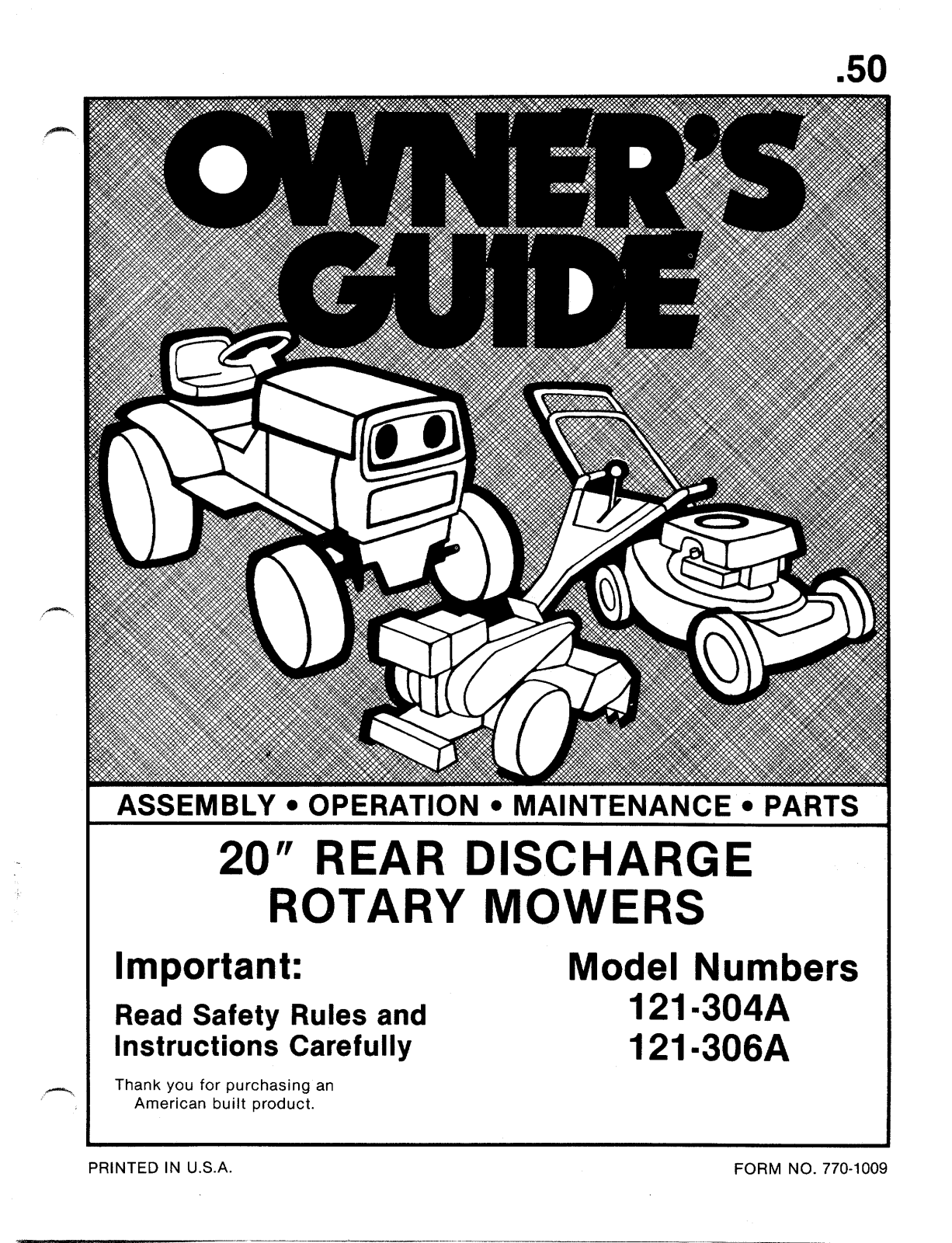 MTD 121-306A, 121-304A User Manual