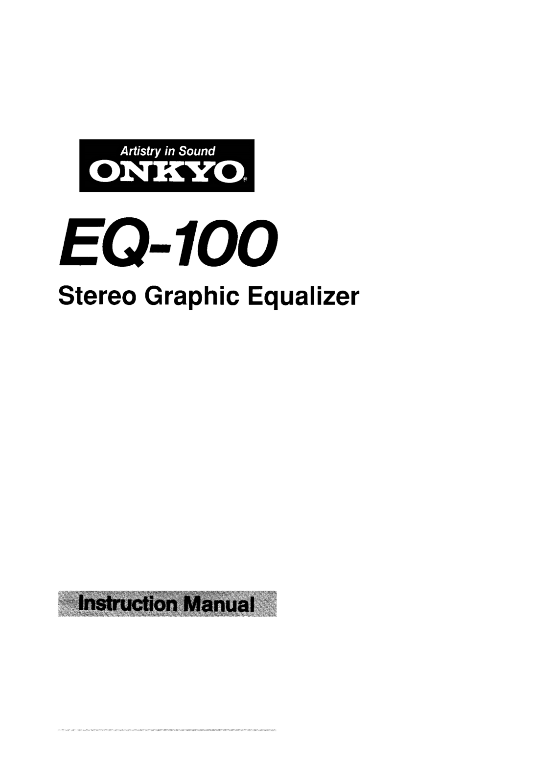 Onkyo EQ-100 Owners Manual