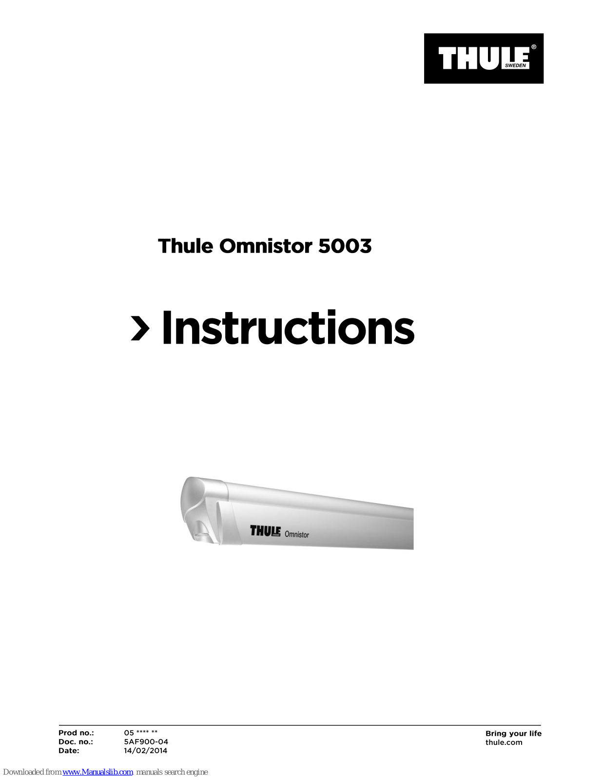 Thule omnistor 5003 Instruction Manual