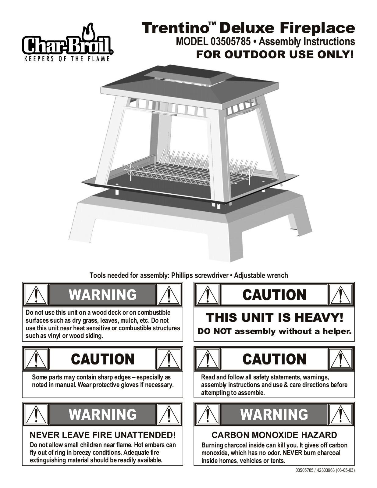 Charbroil 03505785 Owner's Manual