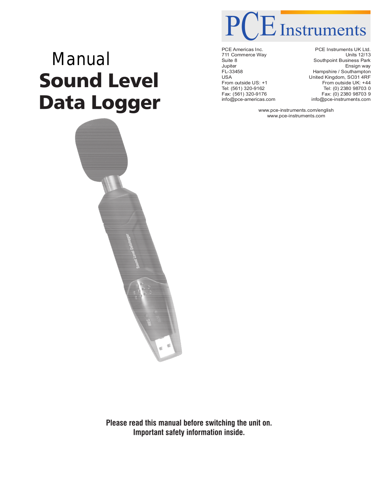 PCE Instruments PCE-SDL 1 Users guide - ManualMachine.com