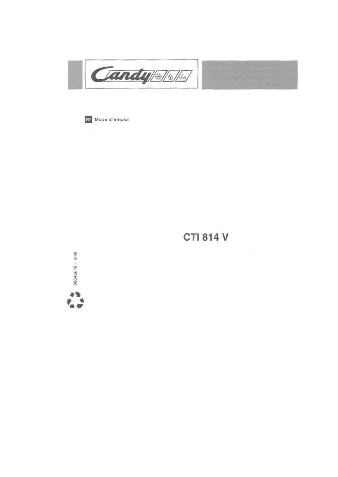 Candy CTI 814 V User Manual