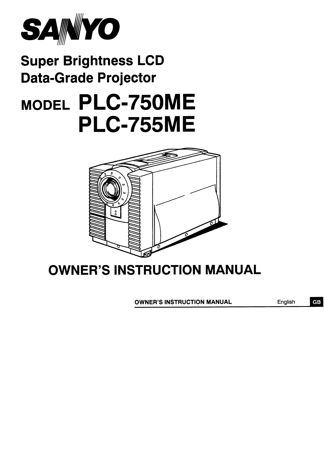 Sanyo PLC-750ME Instruction Manual