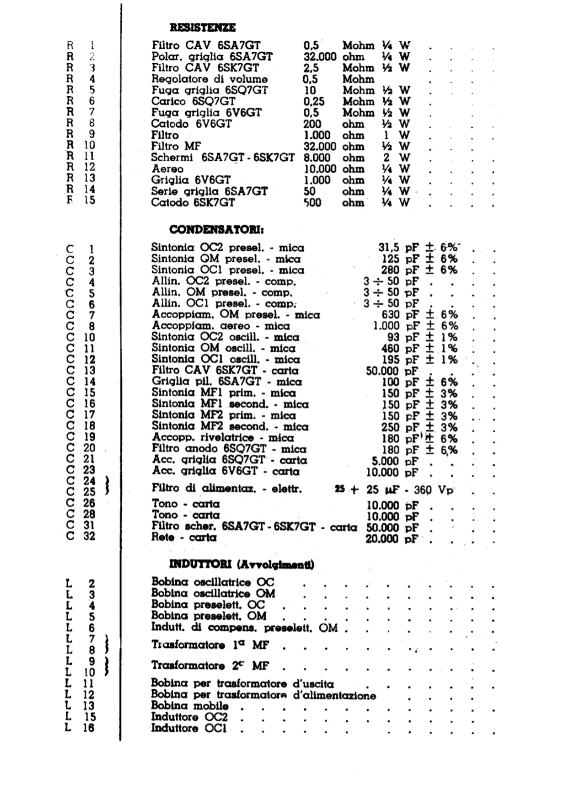 Radiomarelli 10a151u components