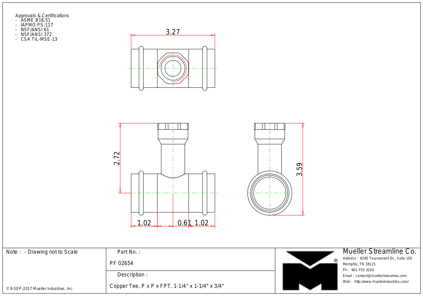 Mueller Streamline PF 02654 Cad Drawing - ManualMachine.com