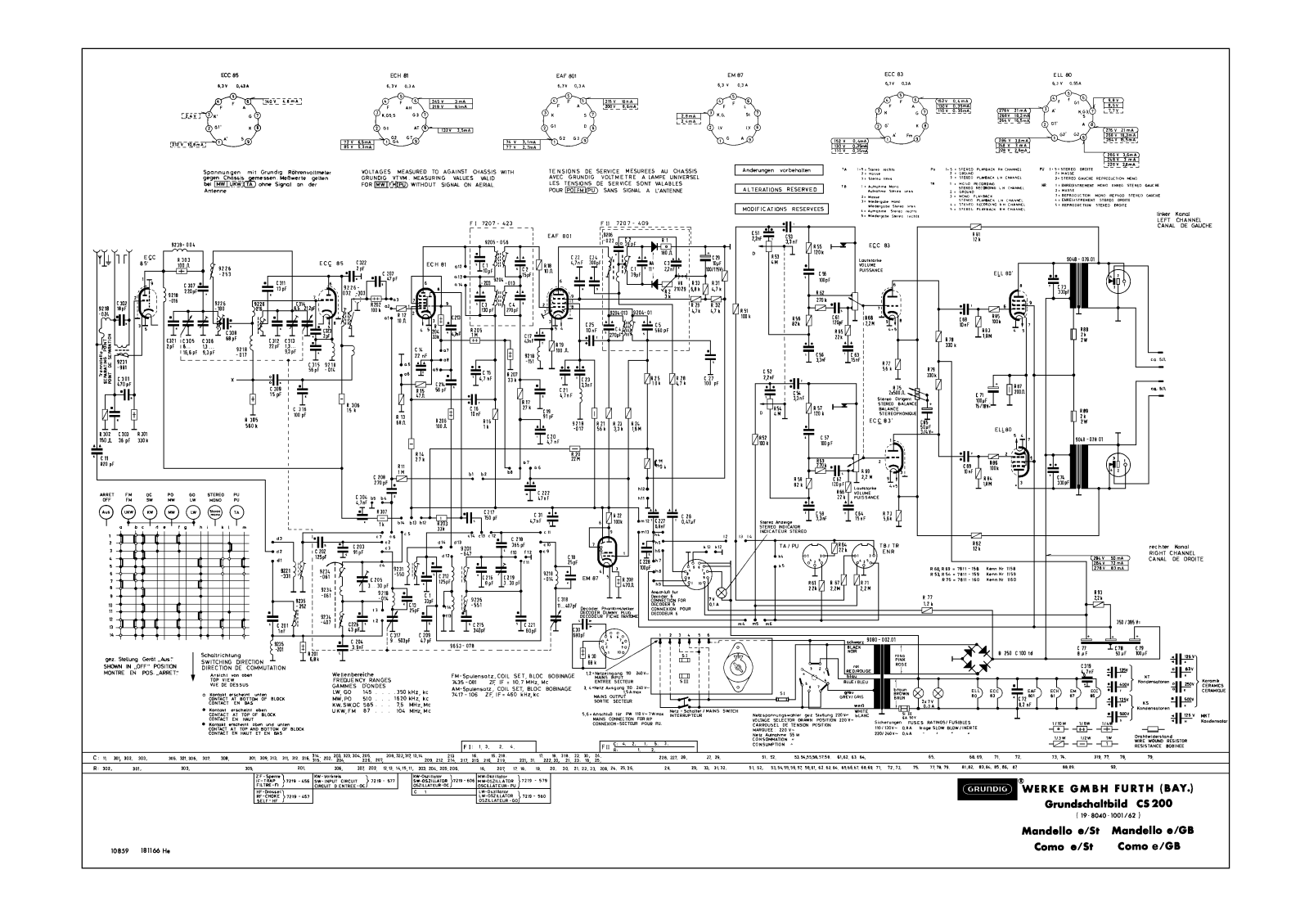 Grundig CS 200 Cirquit Diagram