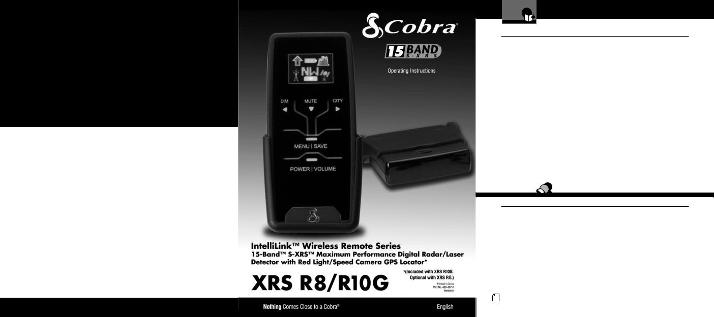 Cobra Electronics XRS R8, XRS R10G User Manual