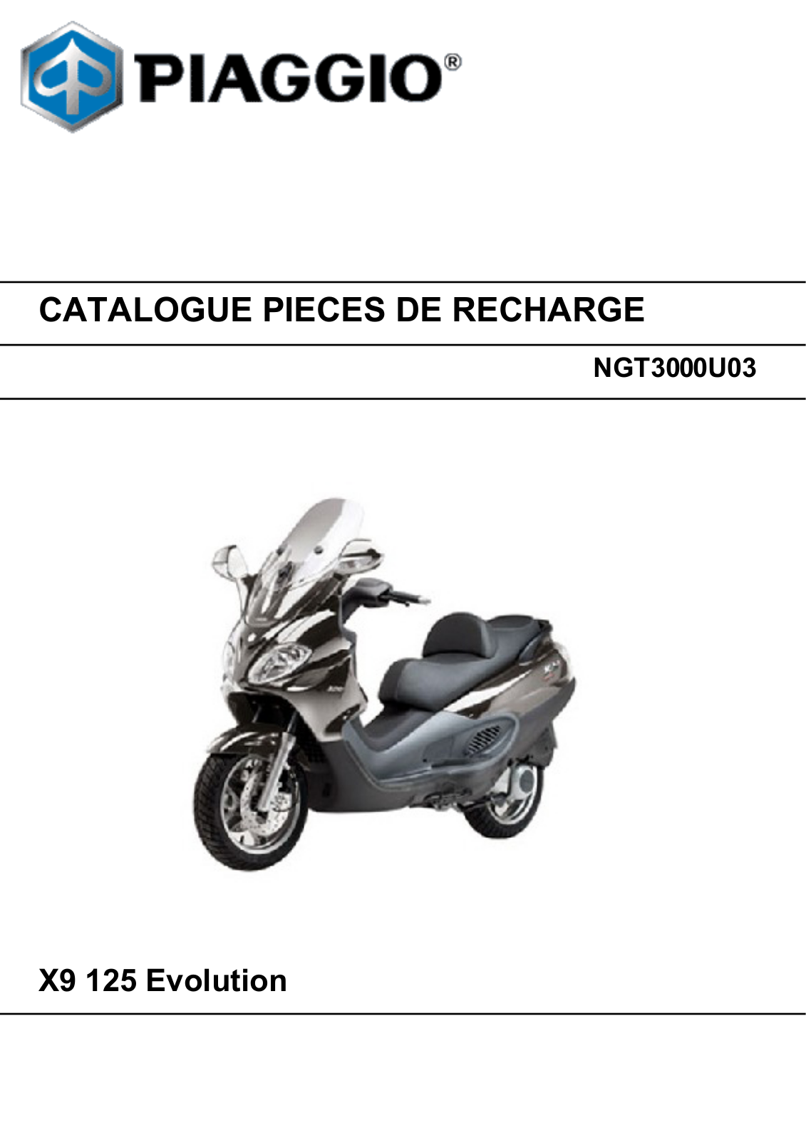 PIAGGIO X9 125 EVOLUTION User Manual