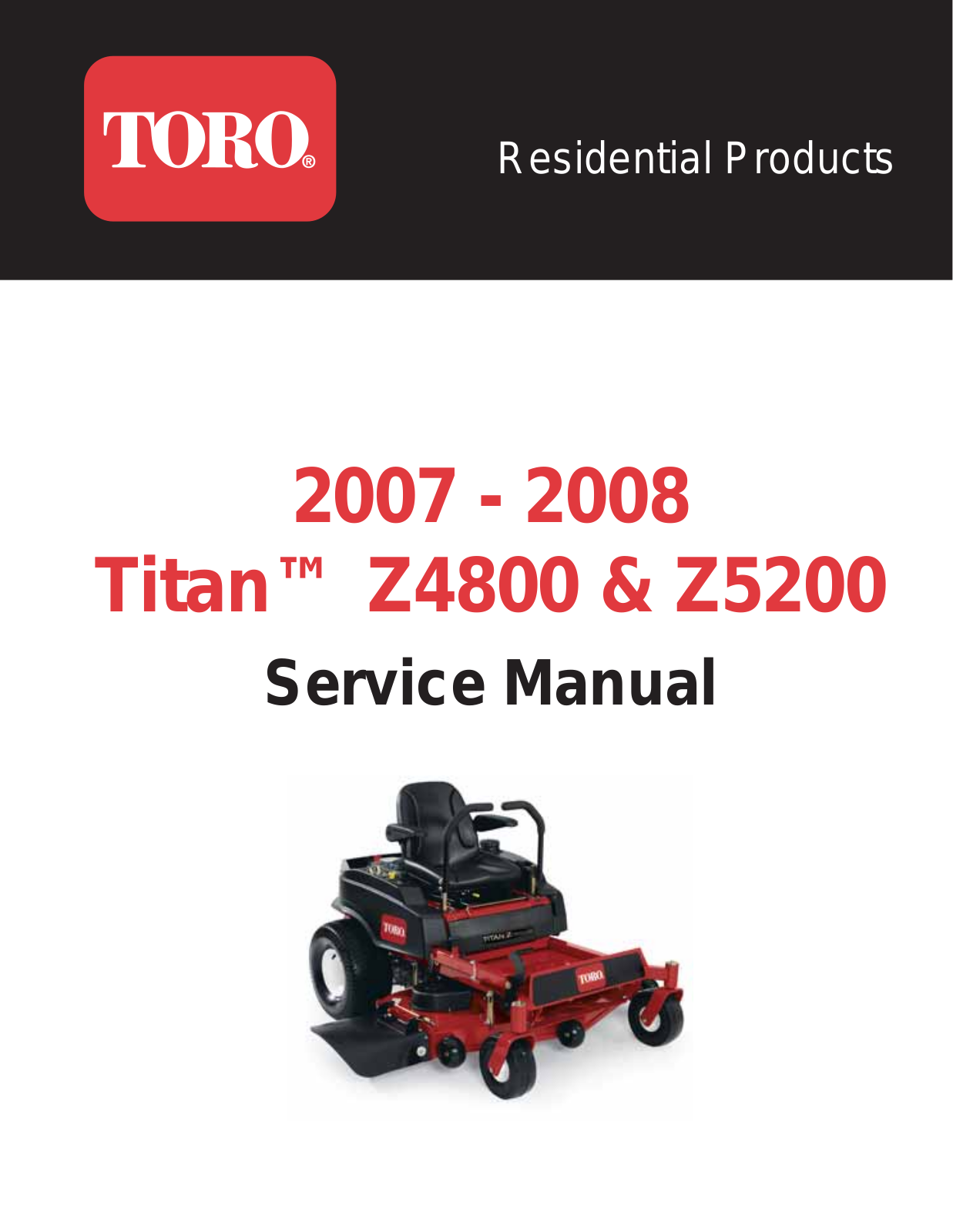 Toro 74812, 74813, 74814, 74815, 74816 Service Manual