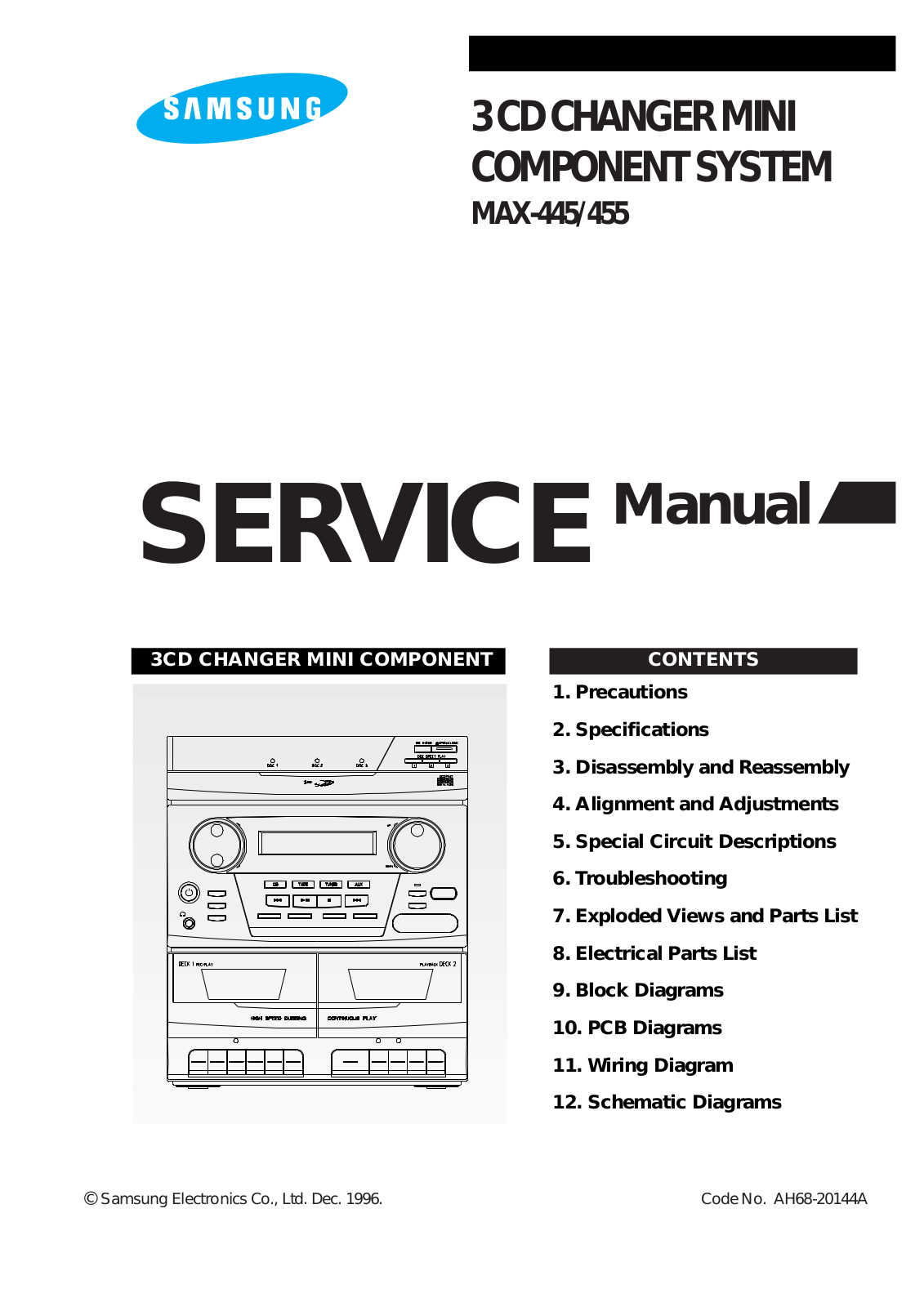 SAMSUNG max455, max445 Service Manual