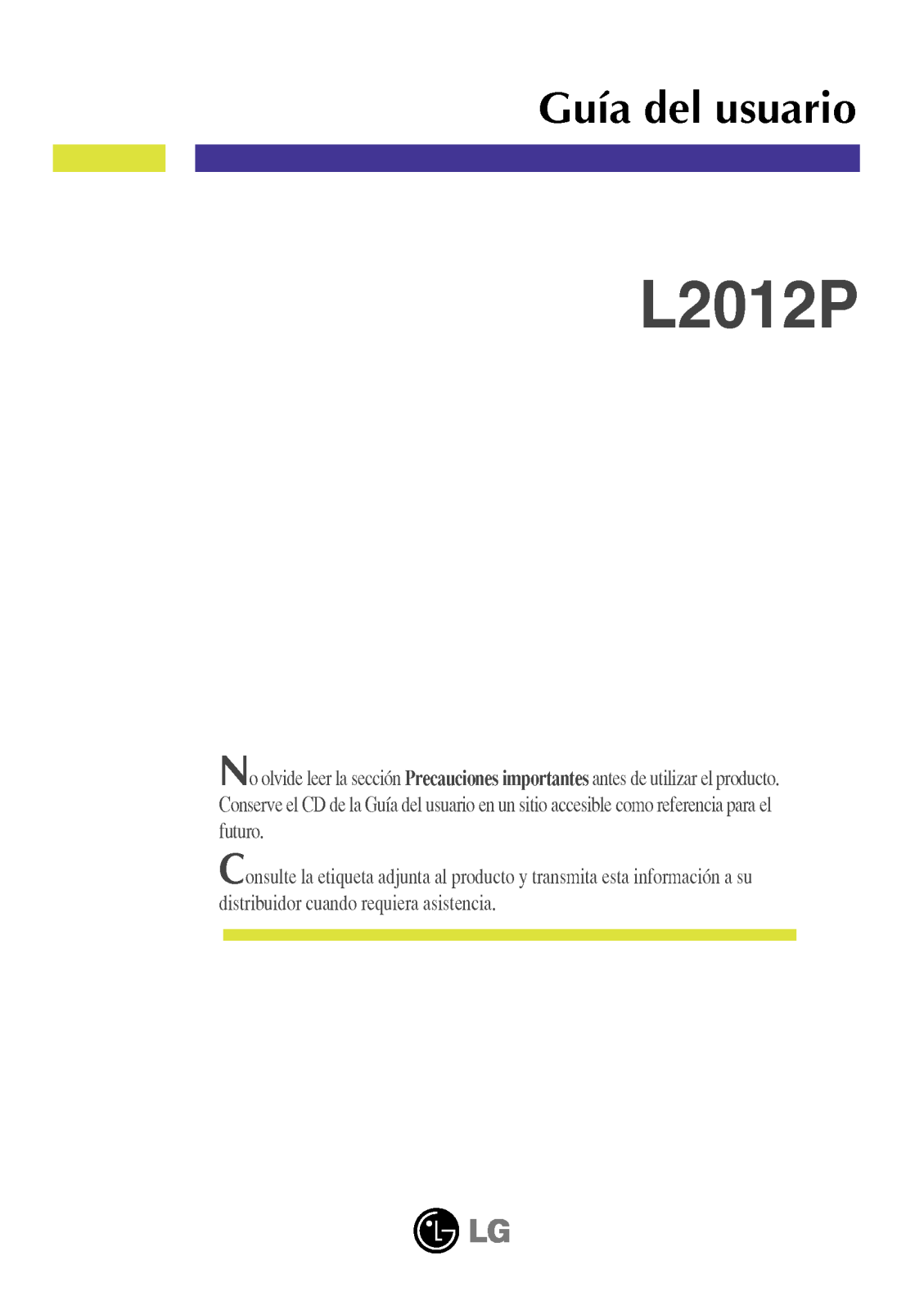 Lg L2012P User Manual