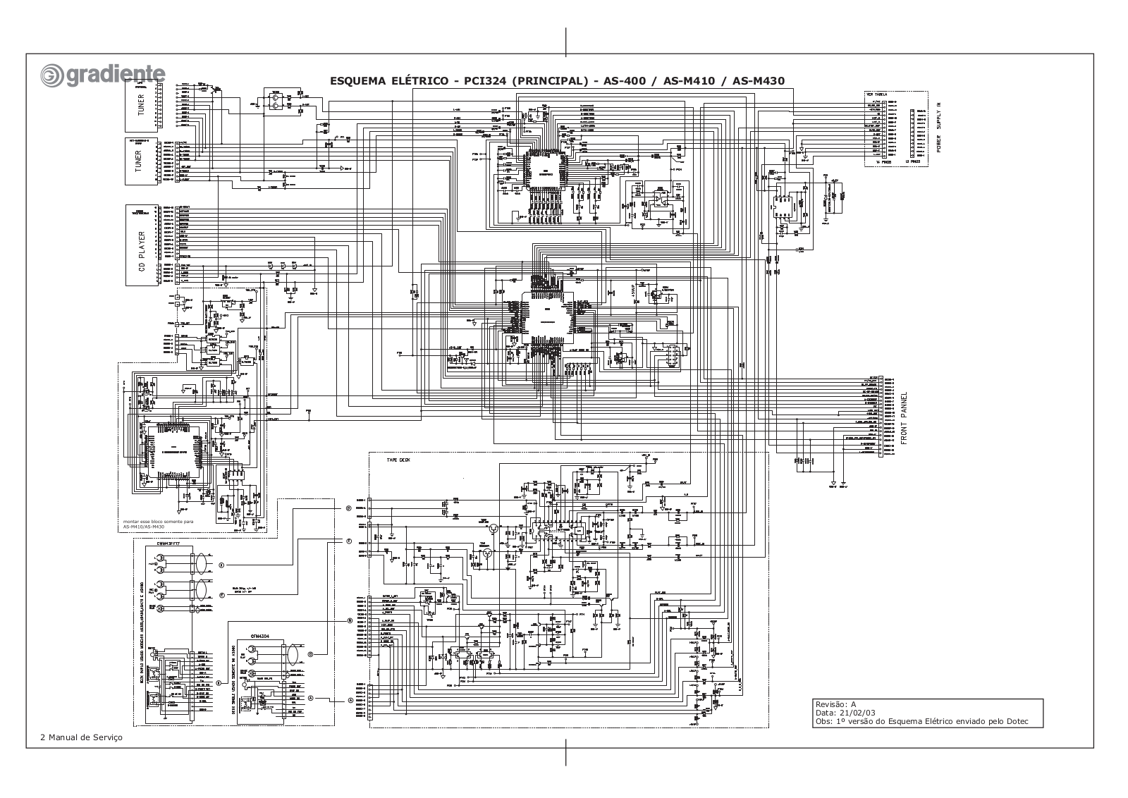 Gradiente AS400, AS-M410, AS-M430 Schematic