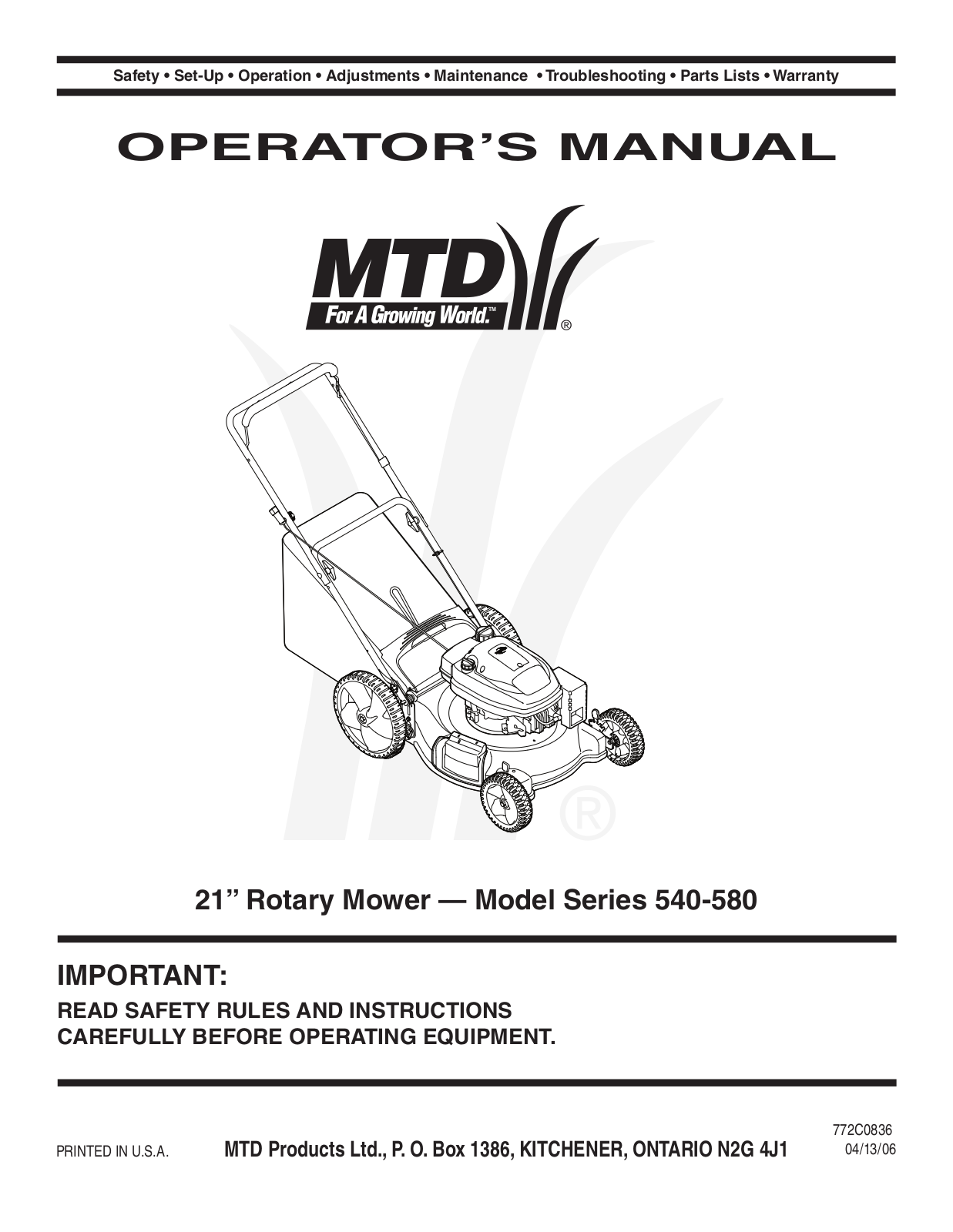 MTD L2361 User Manual