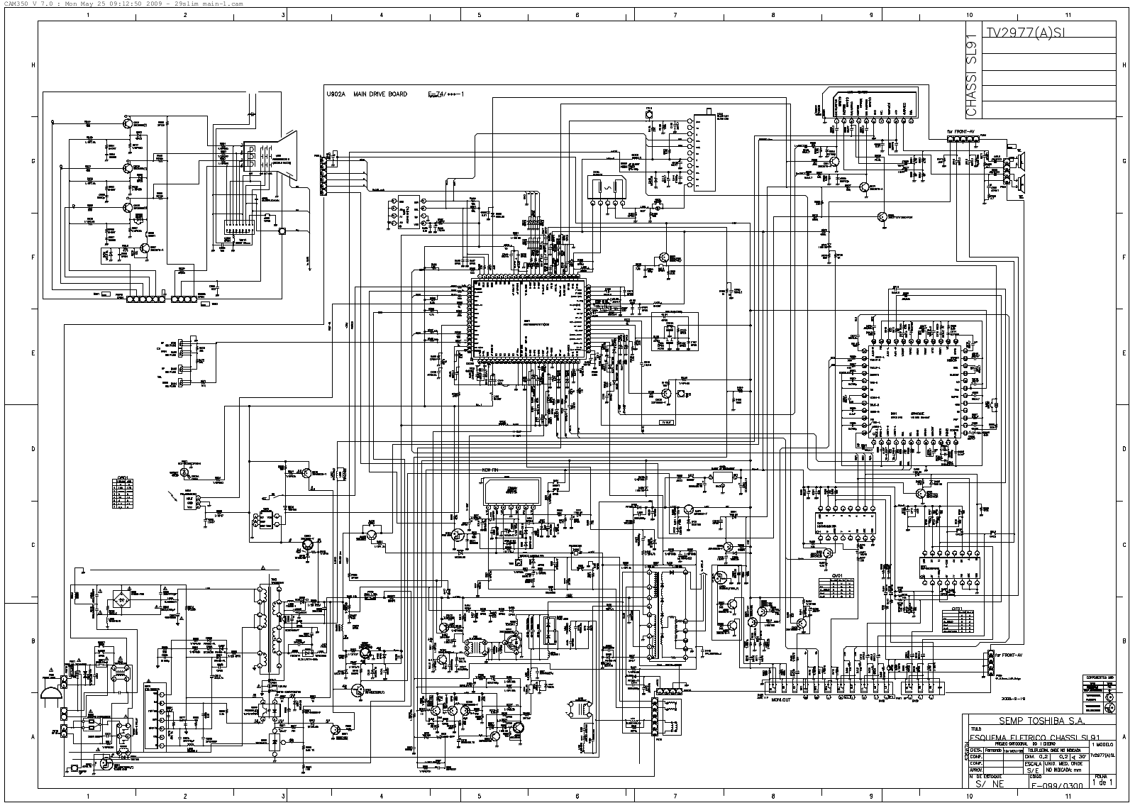 Toshiba TV-2977(A)SL Schematic