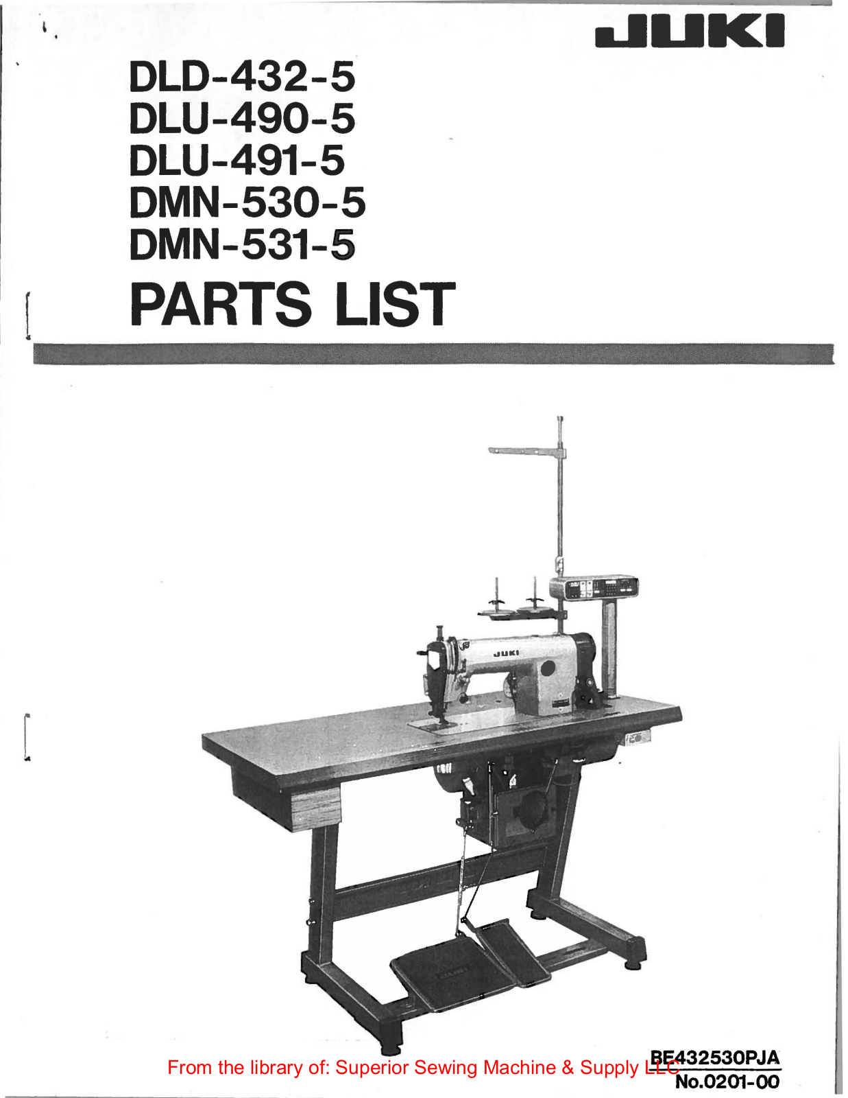 Juki DLD-432-5, DLU-490-5, DLU-491-5, DMN-530-5, DMN-531-5 User Manual - ManualMachine.com
