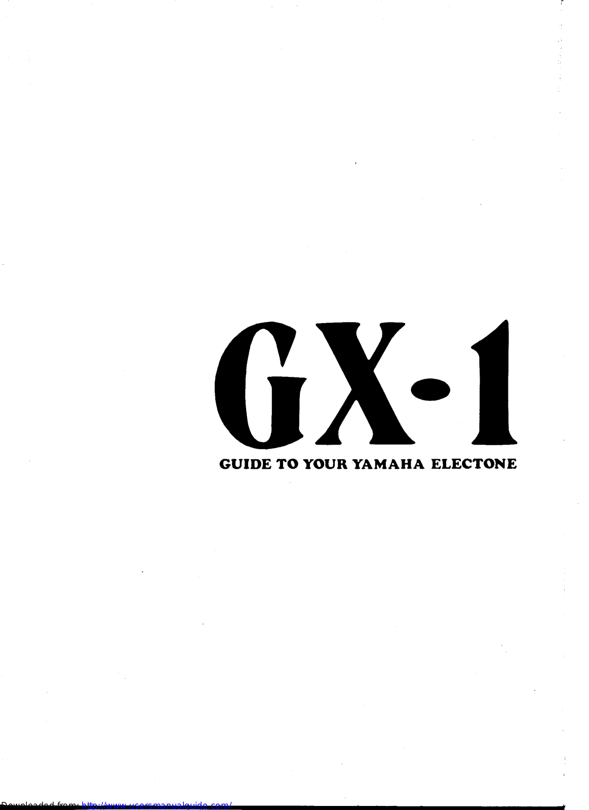 Yamaha Audio GX-1 User Manual