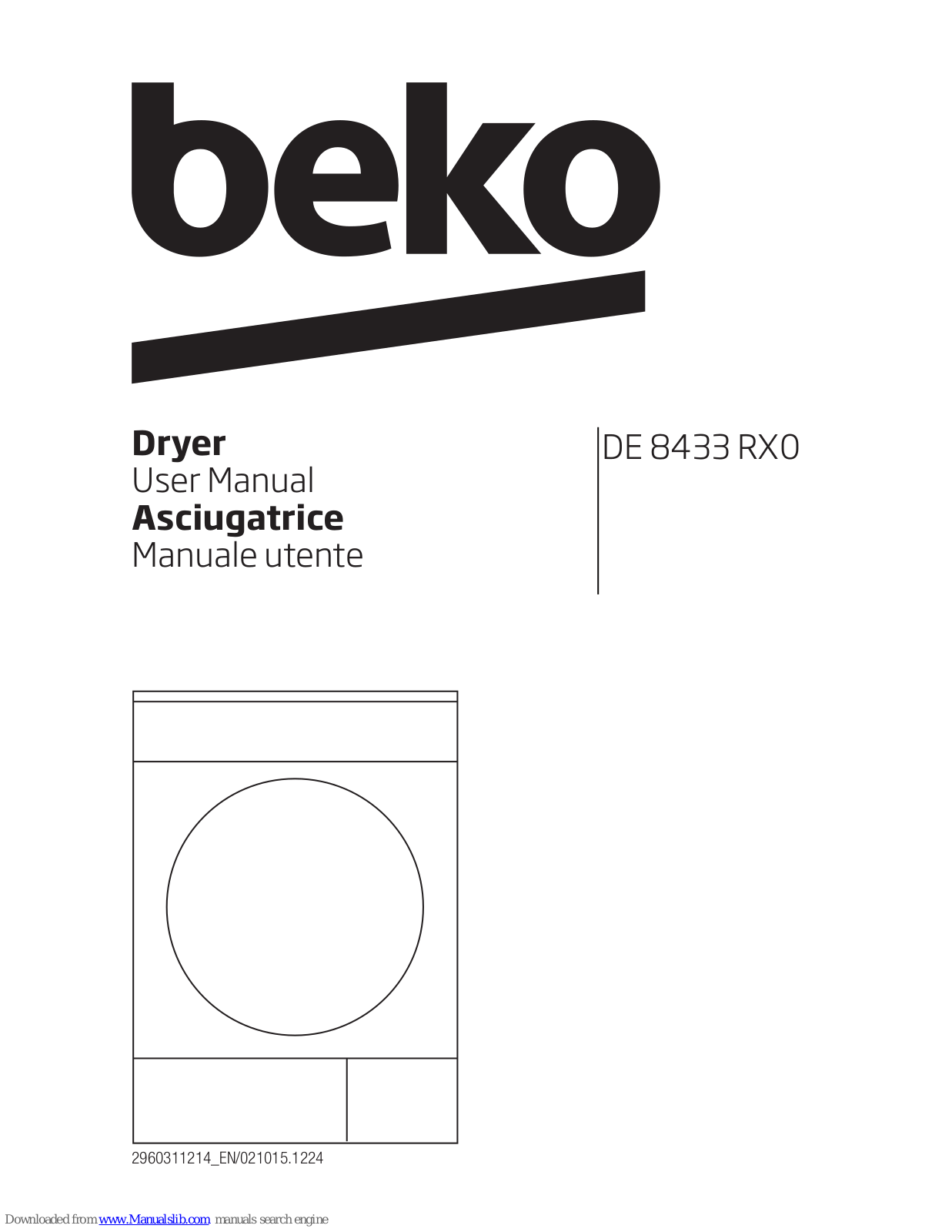 Beko DE 8433 RX0 User Manual