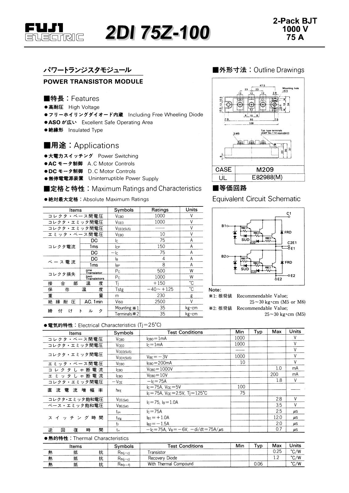 CALLM 2DI75Z-100 Datasheet