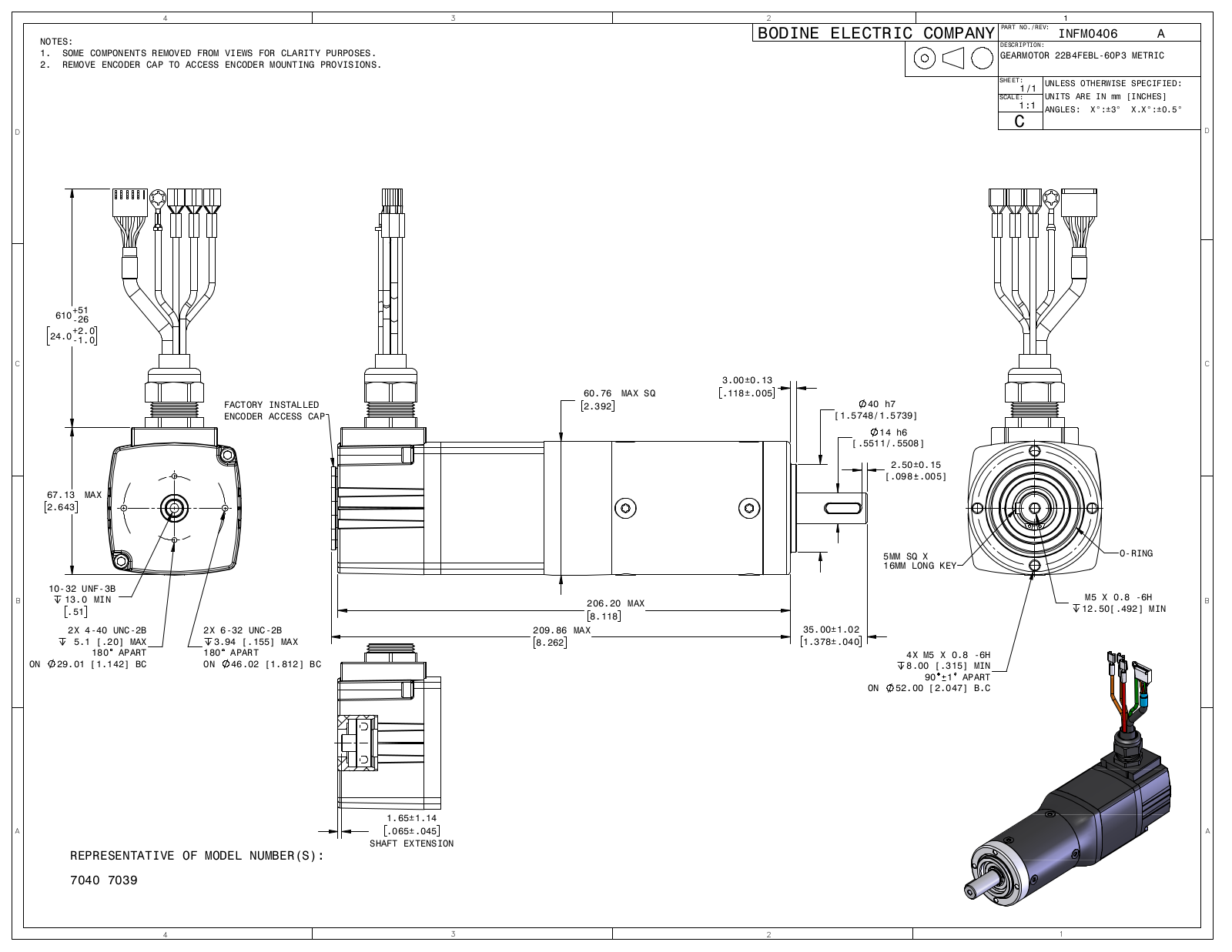 Bodine 7040, 7039 Reference Drawing - ManualMachine.com