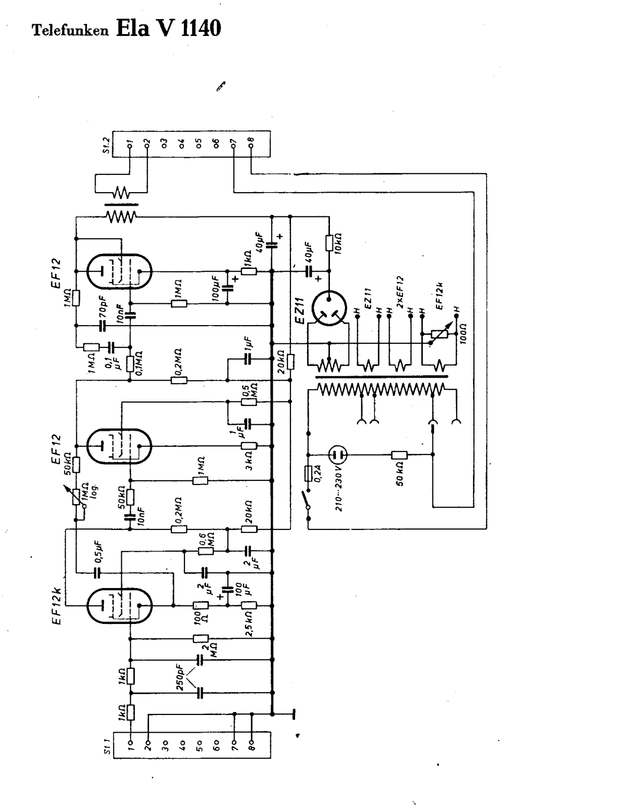 Telefunken Ela-V1140 Schematic