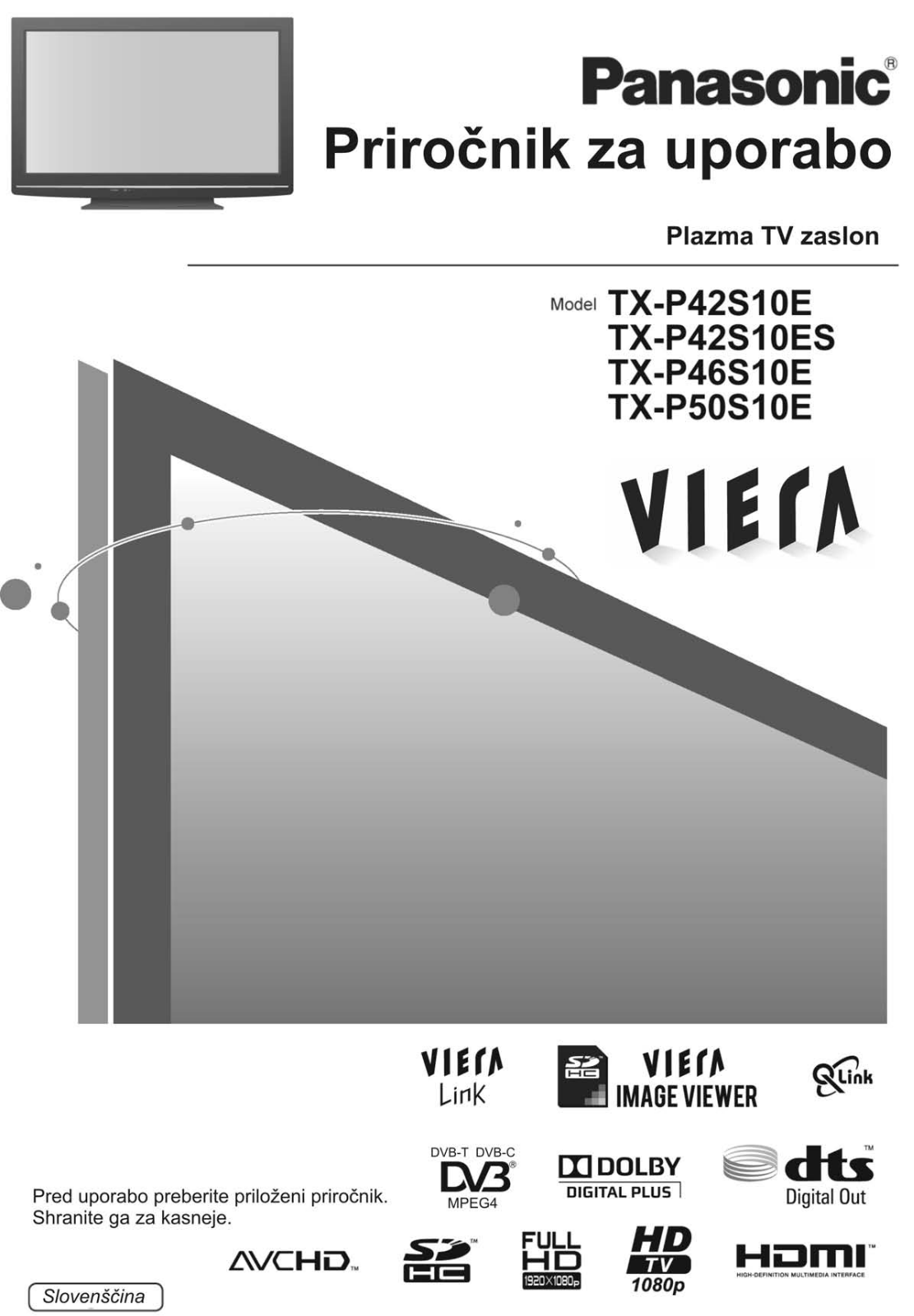 Panasonic TX-P42S10E, TX-P46S10E, TX-P42S10ES, TX-P50S10E User Manual