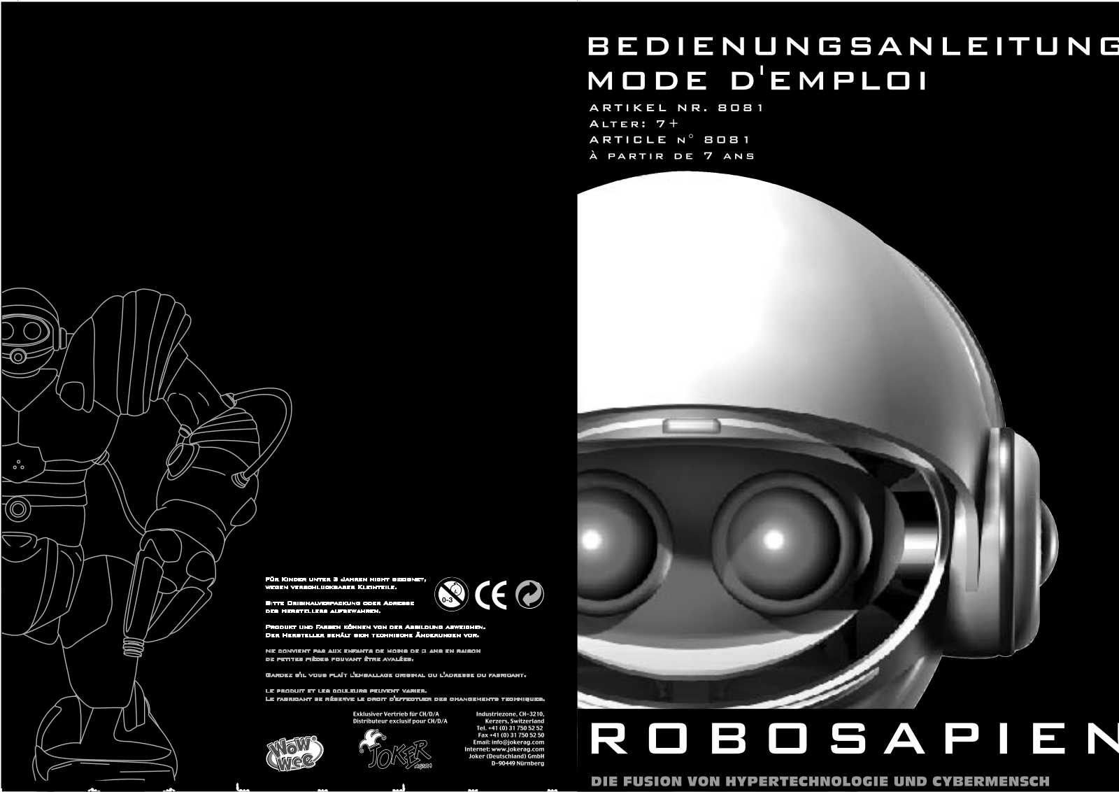 WowWee Robotics 8081, Robosapien User guide