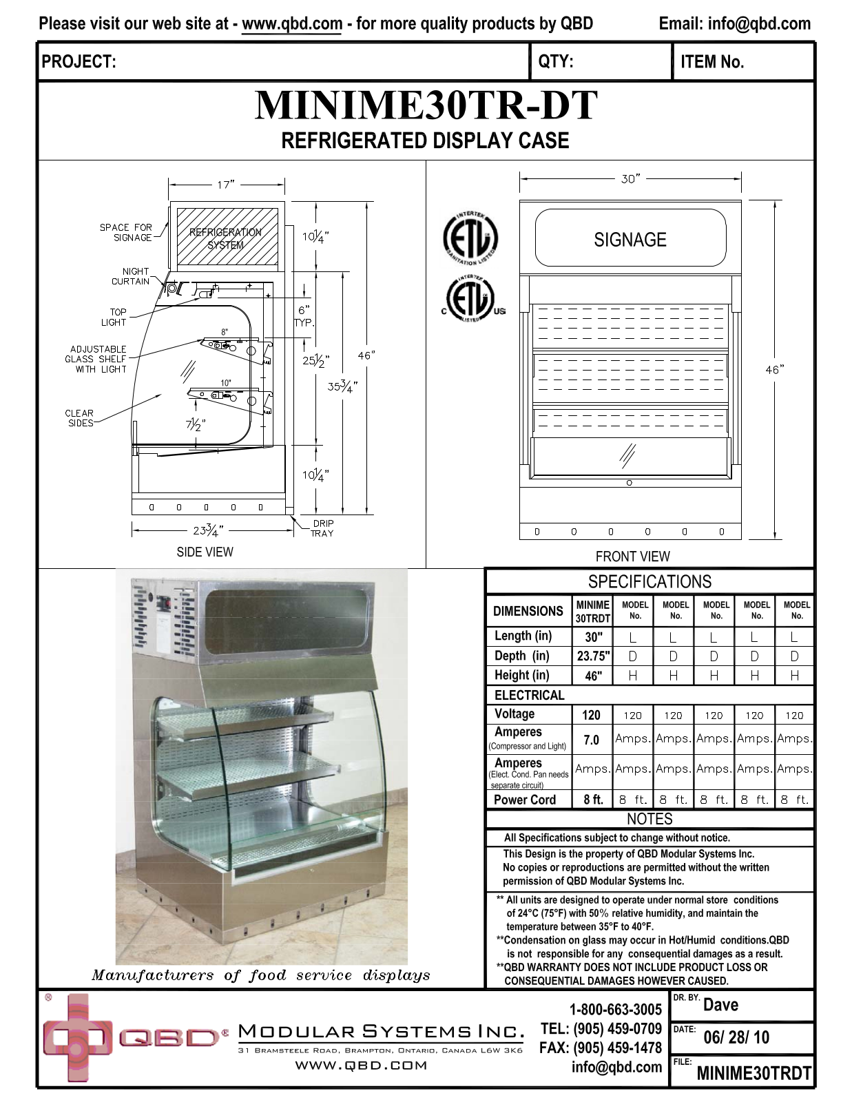 QBD MINIME30TR-DT User Manual