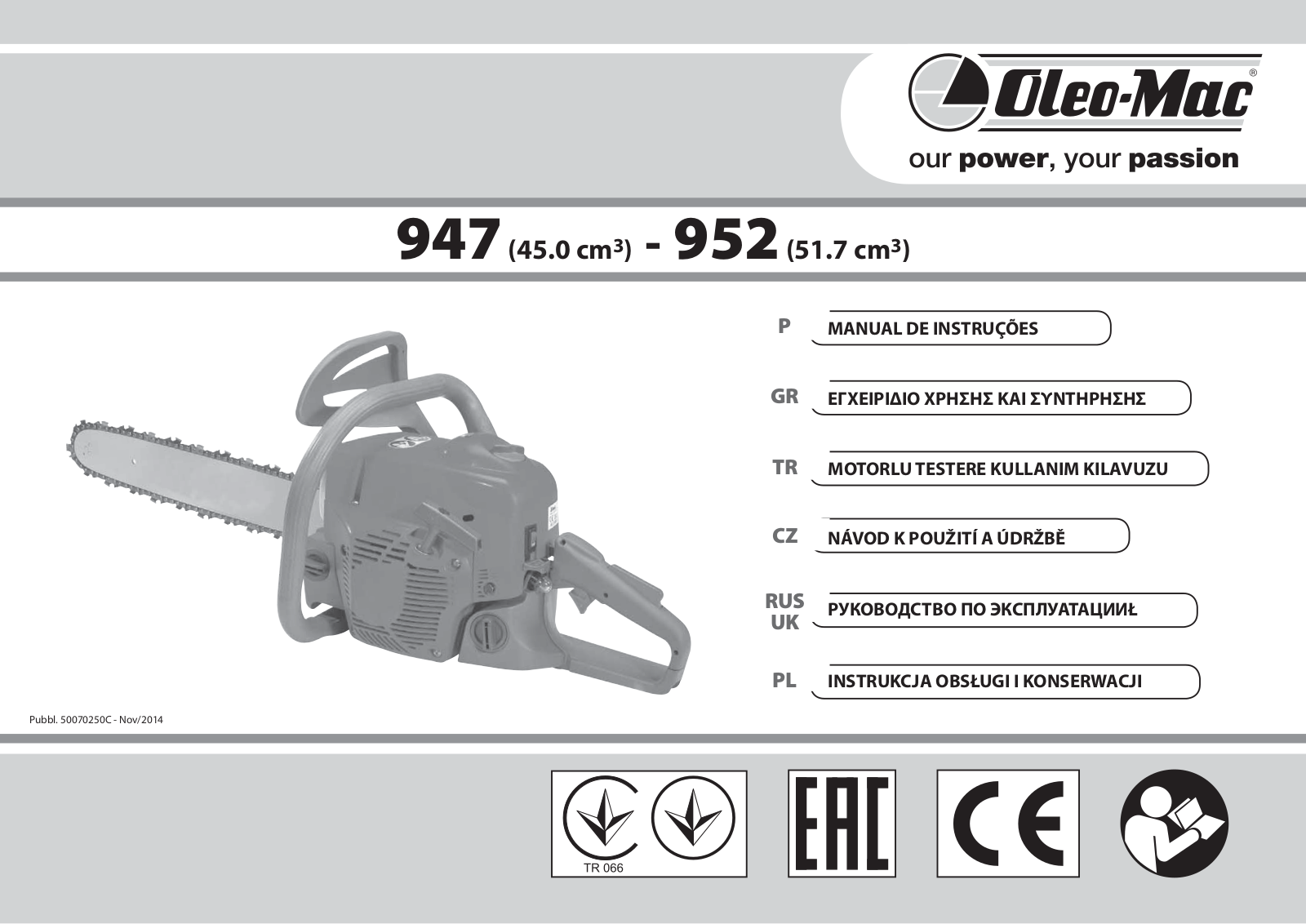 Oleo-mac 952 User Manual