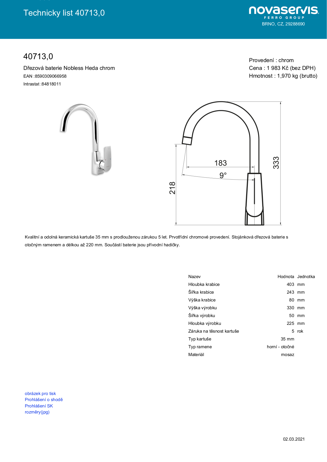 Novaservis 40713.0 User guide - ManualMachine.com