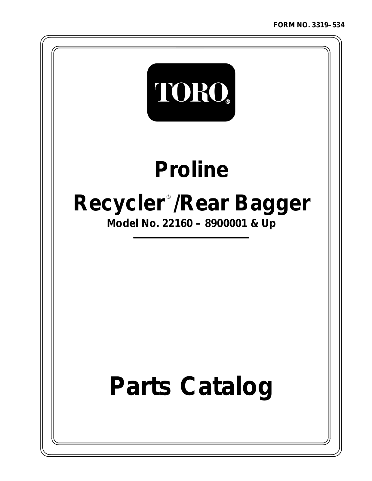 Toro 22160 Parts Catalogue