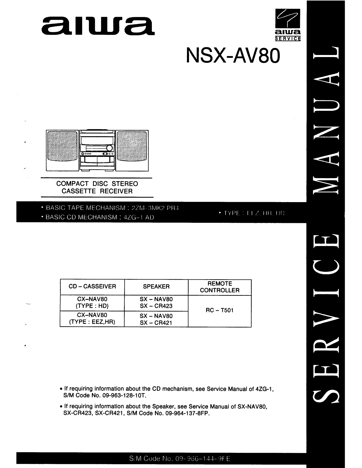 Aiwa NSX-AV80 Service manual